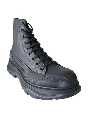 Alexander McQueen Boxer Dog Calf Boots Anthracite Dark Grey